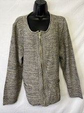 Ellos Women's Long Sleeve Front Full Zip Metallic Brown Jacket Size 1x - 22/24