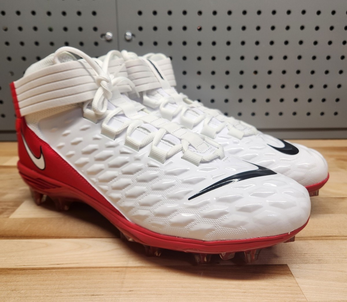 Nike Force Savage Pro 2 White Red Football Cleats - Men display picture 1