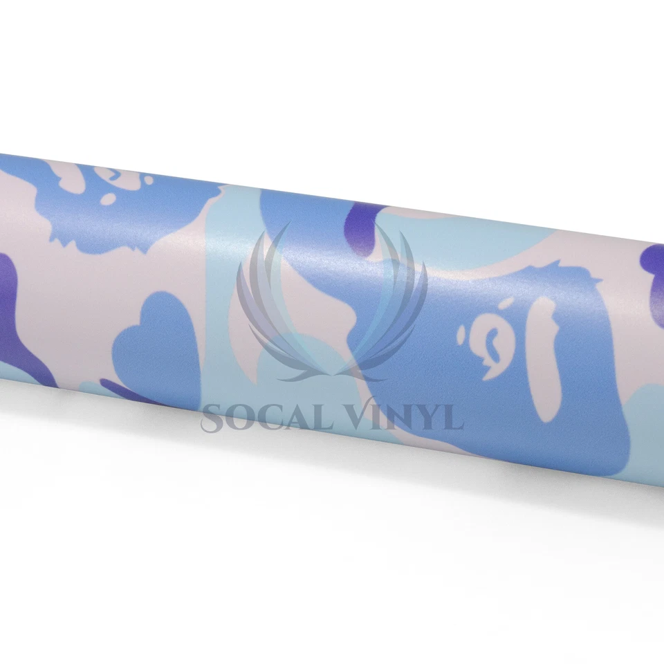 Premium Camuflaje Camuflaje Mono Azul Coche Vinilo Envoltura Adhesivo Calcomanía Hoja Película Hágalo Usted Mismo Foto 3 de 4