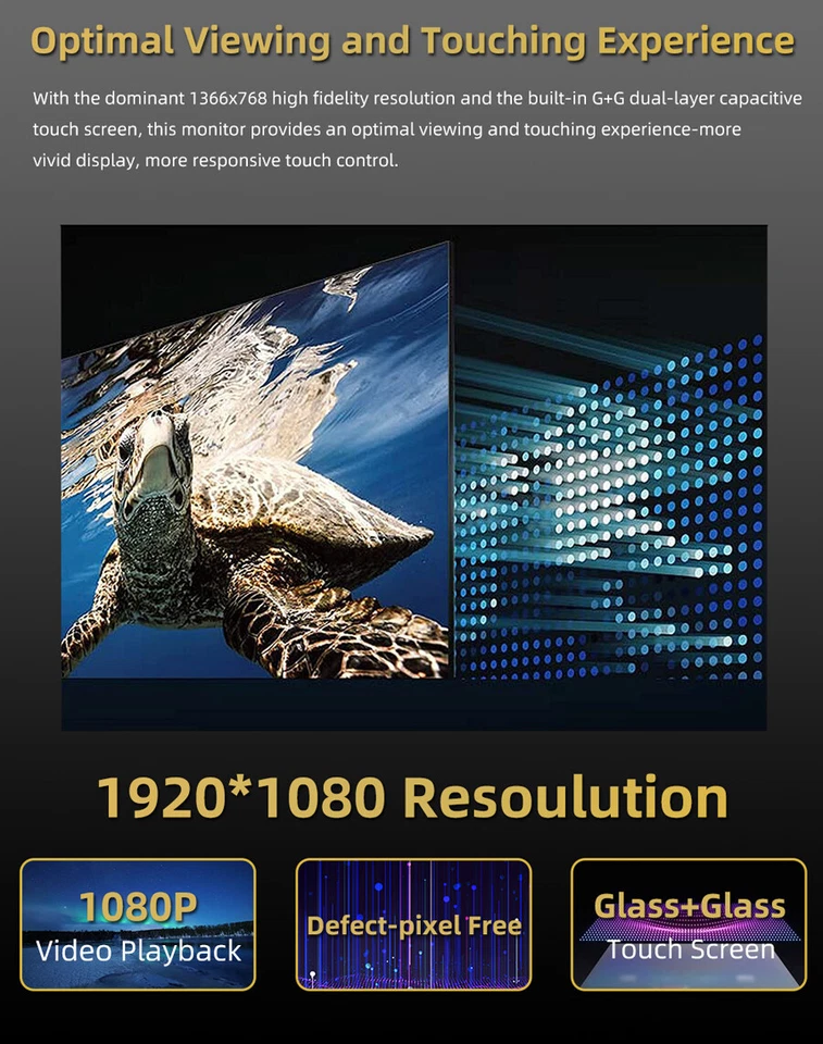 2x 13.3" 4+64GB Android 11 4K Auto-Kopfstützenmonitor Touchscreen Bluetooth HDMI - Bild 4 von 4