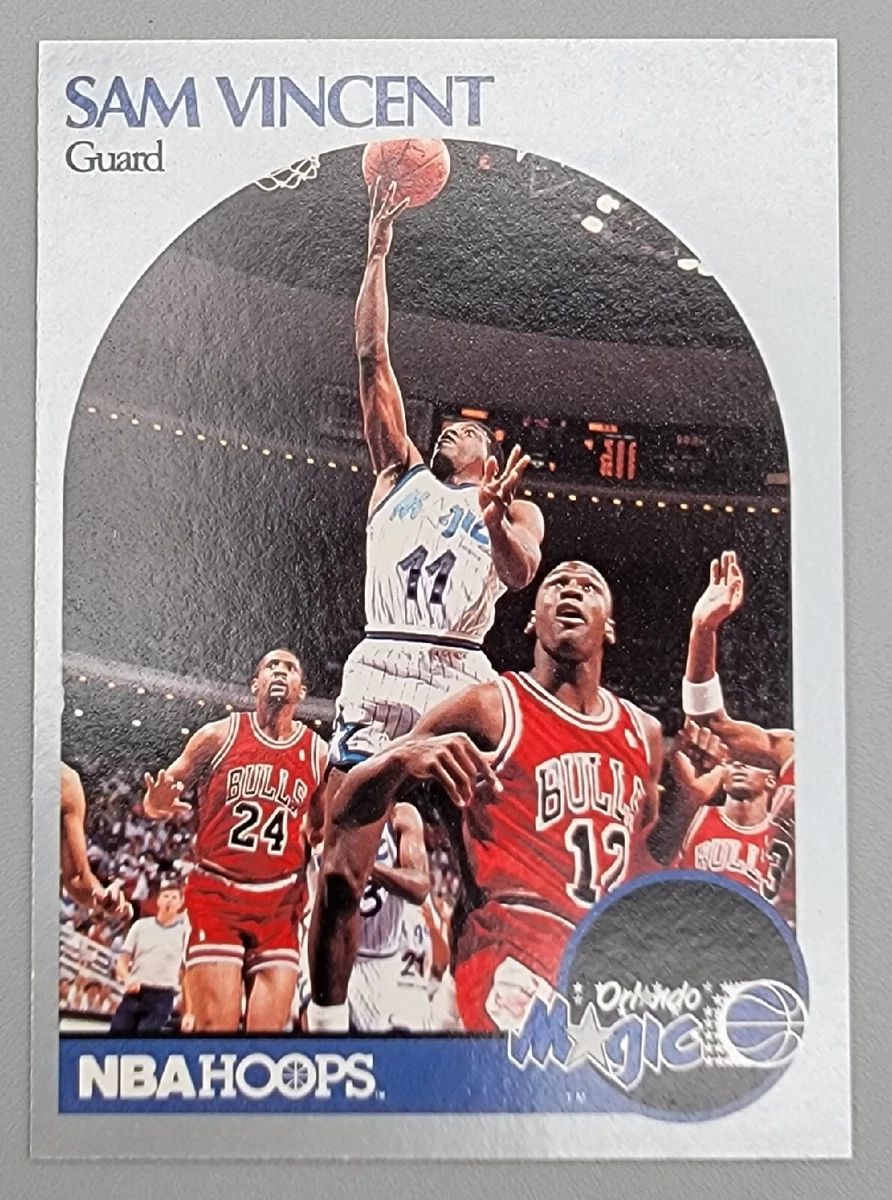 1990-91 NBA Hoops Sam Vincent Card #223 - Michael Jordan Wearing Jersey #12