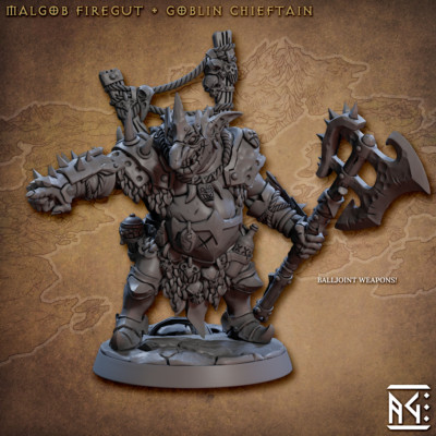 Faldorn Goblins  Malgob Firegut - Goblin Hero Barbarian Artisan Guild