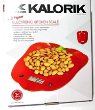 NEW Kalorik Digital KITCHEN SCALE Red Bell Pepper LCD Display (Up to 11 LB)