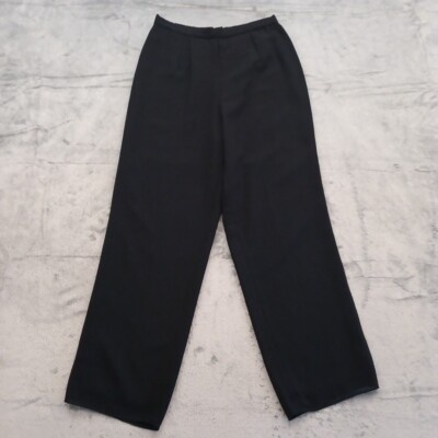 R&M Richards Dress Pants Womens Size 12 Black Sheer Overlay Lined 30x29