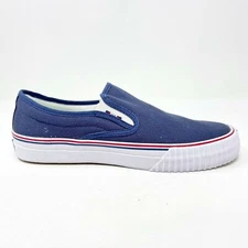 PF Flyer Center Slip On Navy Blue White Womens Shoes Casual Sneakers PM12OS2E
