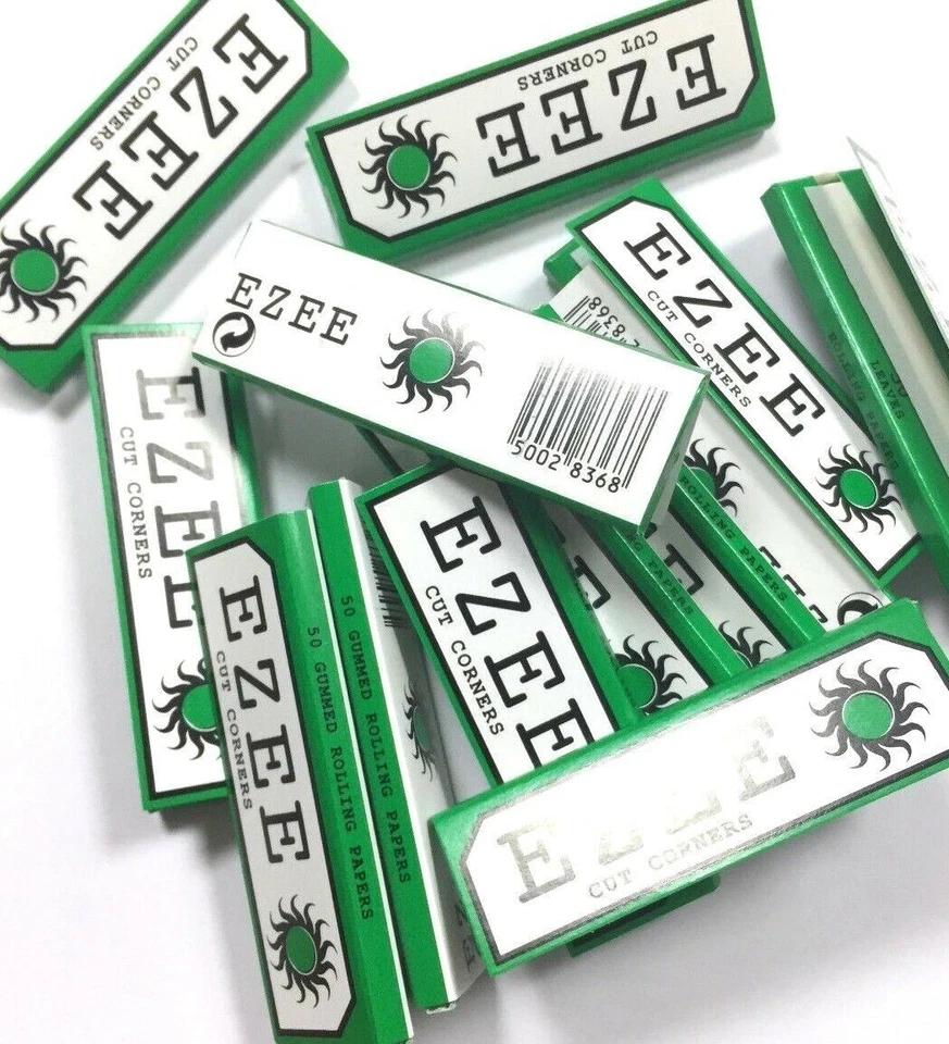 1000 x EZEE GREEN Rizla Cut Corners ROLLING Papers Tobacco Cigarette 20 booklets