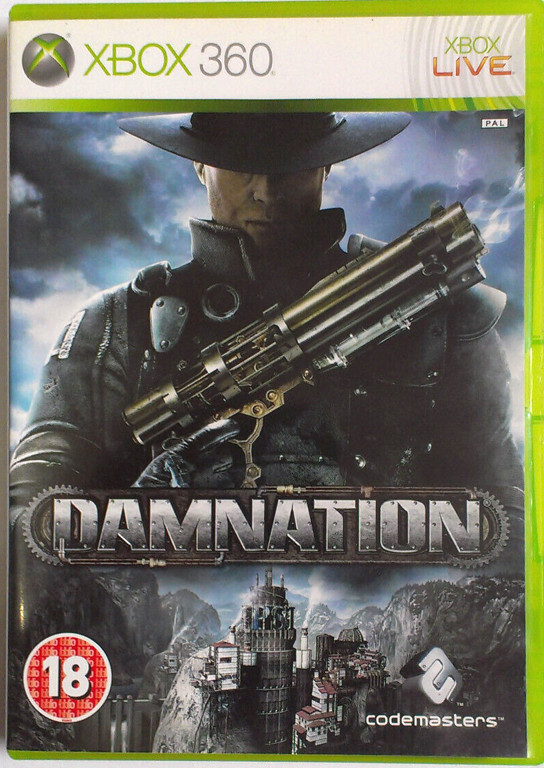 DAMNATION (MICROSOFT XBOX 360, 2009) SHOOTER GAME PAL VGC!