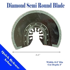 Diamond Semi Round Blade Oscillating Multi Tool Grout Line remove cutting Quick