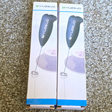 Yuesuo MS 3089 Handheld Milk Frother, Black Stainless Steel 2 Pack