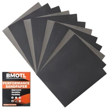 Sandpaper Sheets 320 Grit 9x11 12pcs Wet Dry Silicon Carbide Wood Metal Finish