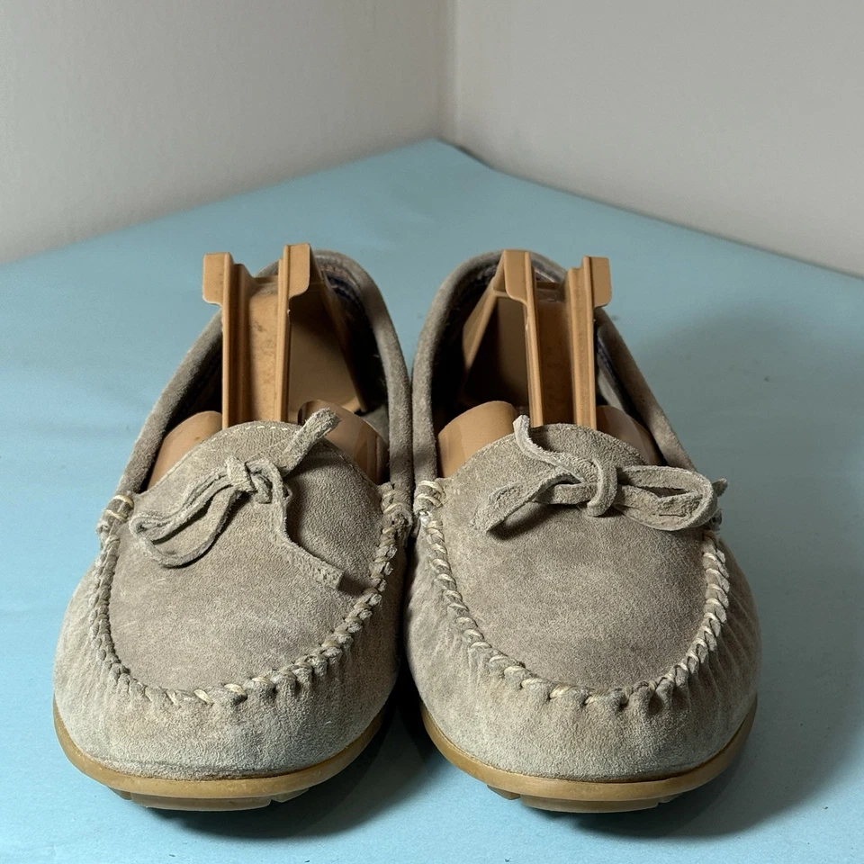 L.L. BEAN Womens Suede Nubuck Loafer Flat Moccasins Beige Size 7,5 M - Image 3 of 4