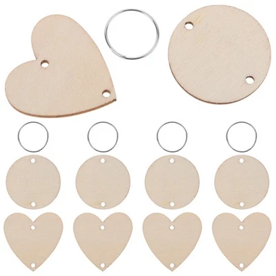 120 Pieces Bamboo Birthday Mother's Wood Crafts Discs for Small Rounds - Image 1 of 4