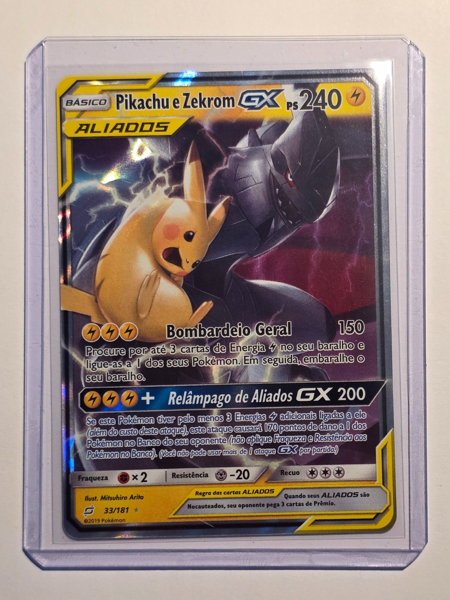 Pikachu & Zekrom GX (TEU 33)○PORTUGUESE○POKEMON○ULTRA RARE