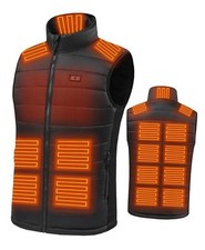 Mens Heated Vest with 16000mAh Battery Pack, 15 Heating Zones, Large Black
