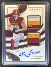 2024 Immaculate Ben Sinnott Rookie Dual Patch Auto RC Patch #81/99