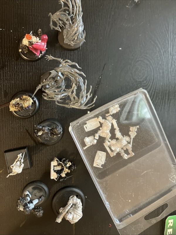 Fantasy Miniatures Lot Partially Painted and Unpainted Assorted Creatures 