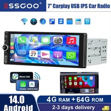 6.86" Single 1 Din Car Stereo Radio Apple CarPlay Android 14  GPS USB BT 4 64G