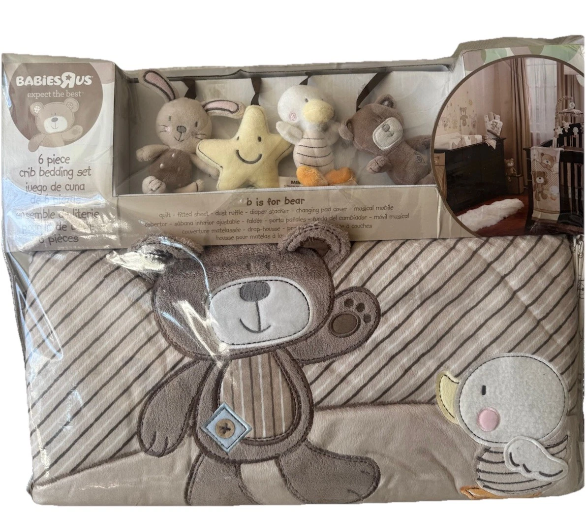 Babies"R"Us Jungle Safari Beige/Tan/White Nursery 6-Piece Baby Crib Bedding Set
Opens in a new windo