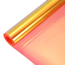 Holographic Clear Vinyl Film Holographic PVC Fabric 12"x48",Laser Dark Orange