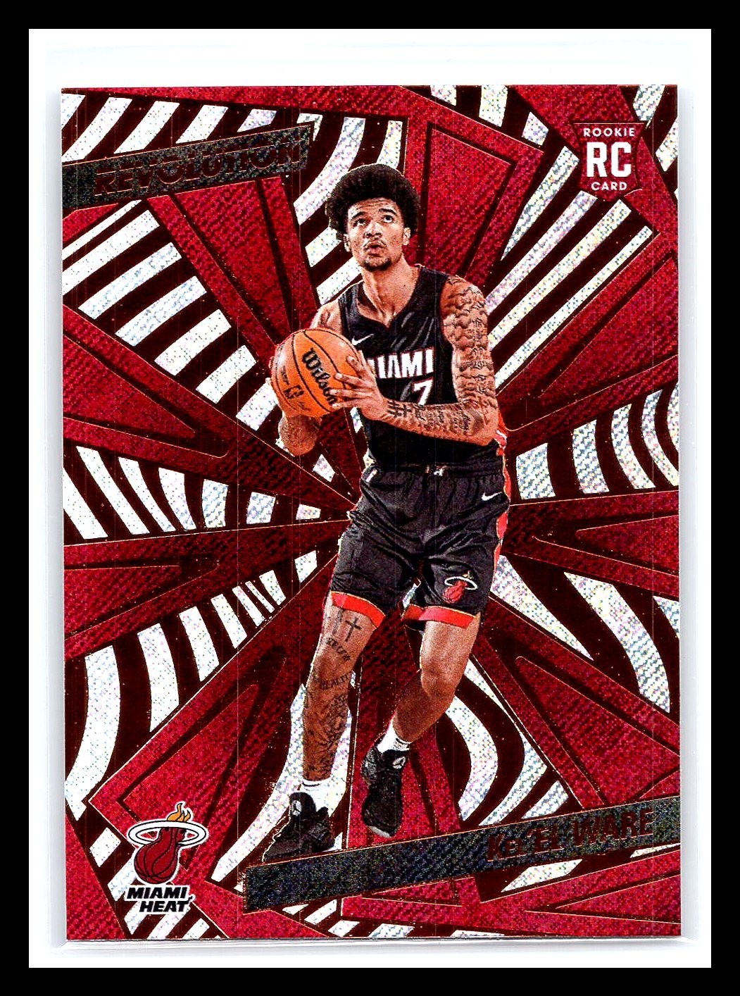 2024-25 Panini Revolution Kel'el Ware #102 RC Red Swirl Miami Heat
