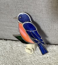 Handmade Stained Glass Bird Robin Plug In Night Light