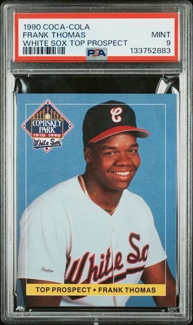 1990 COCA-COLA WHITE SOX TOP PROSPECT FRANK THOMAS RC HOF PSA 9