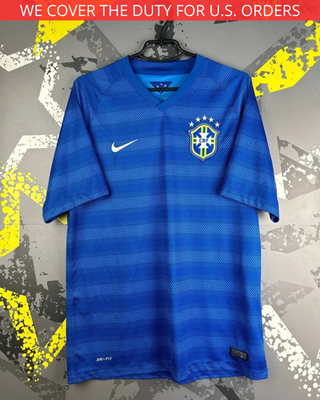 Brazil Jersey Away football Soccer shirt 2014 - 2015 Blue Nike Men