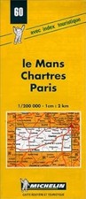 Michelin Map 60 Le Mans, Chartres, Paris, Michelin Travel Publications, Used; Go
