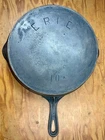 Antique Erie Pre Griswold Cast Iron Skillet 715 Bullseye Makers Mark Vtg #10 Pan