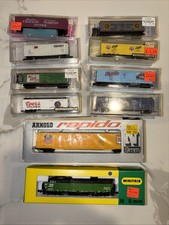 N-Scale Locomotive, Cars Lot of 10 Minitrix R pido Model Power Micro Life Like