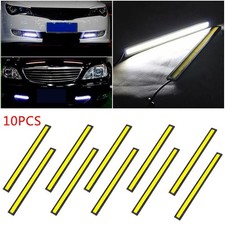 10pcs White Led Strip Drl Daytime Running Light Fog Cob Car Lamp Day Driving 12v 10pcs White Led Strip Drl Daytime Running Light Fog Cob Car Lamp Day Driving 12v