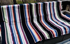 1960  s Vintage Mexican Saltillo With Center Diamond Blanket approx 85" x 59"