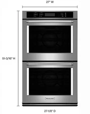 KitchenAid 27" Double Oven KODE507ESS True Convection Stainless Steel