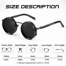 Polarized Round Sunglasses ND9 Adjustable Dimming Retro Fishing UV400 Shades