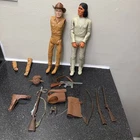 Vintage Marx Johnny West & Indian Chief 12” Figures Accessories Lot AS IS