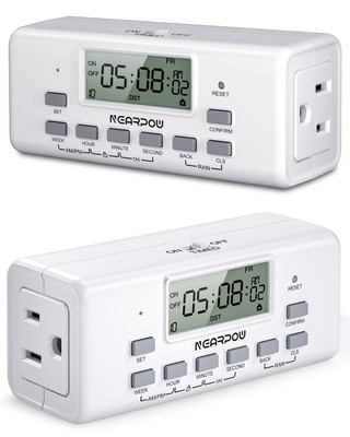 [2 Pack] Digital Timer For Lamp With Dual Outlets, Programmable Timer In Door...