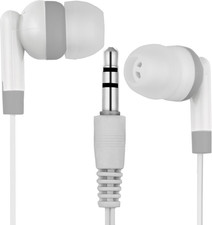 Lowcostearbuds Bulk Wholesale Lot of 50 White/Gray Earbuds Headphones - Individu
