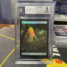 2020 Magic Mtg Godzilla Lands Forest Foil Secret Lair Drop Rare BGS 9 Mint