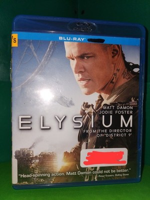 EX-LIBRARY - Elysium (Blu-ray, 2013, Columbia TriStar) Matt Damon Jodie Foster