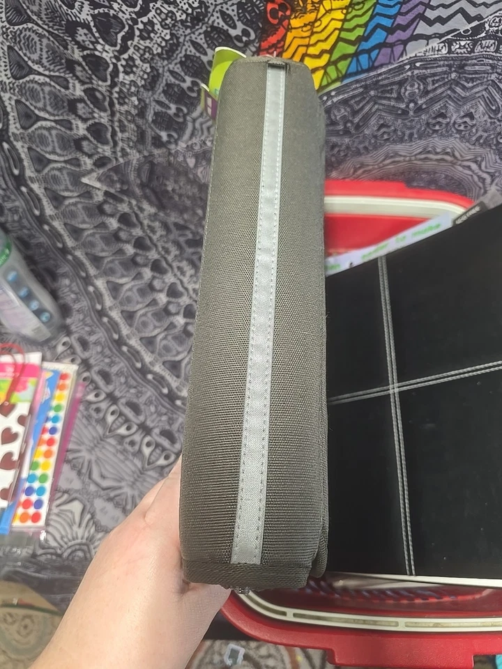 Carpeta de patinador vintage de carga con cremallera de 3 anillos doble cremallera lápiz tableta bolsa lona nueva con etiquetas Foto 4 de 4