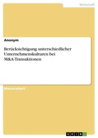 Anonymous | BerüCksichtigung Unterschiedlicher Unternehmenskulturen Bei...