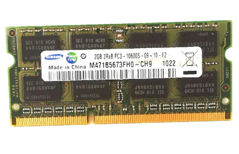 Samsung 🔧 2GB x 2 DDR3 PC3-10600S (1333MHz) SO-DIMM RAM – M471B5673FH0 🟥 ☆ - Image 2 of 3