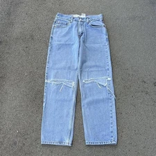 Vintage Y2K Levi’s 550 Relaxed Fit Ripped Knee Size 30x30 Grunge Light Wash EUC