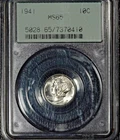 1941 Mercury Dime, PCGS MS65, Vintage OGH (Gen 2.1), Scarce
