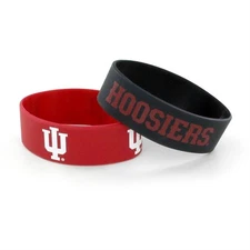 Indiana Hoosiers Wide Rubber Wristband - 2 Pack