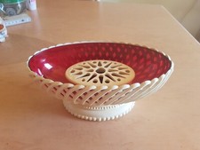 Emsa Blumengesteck Schale Blumen Steckschale Kunststoff oval 70er Jahre Vintage