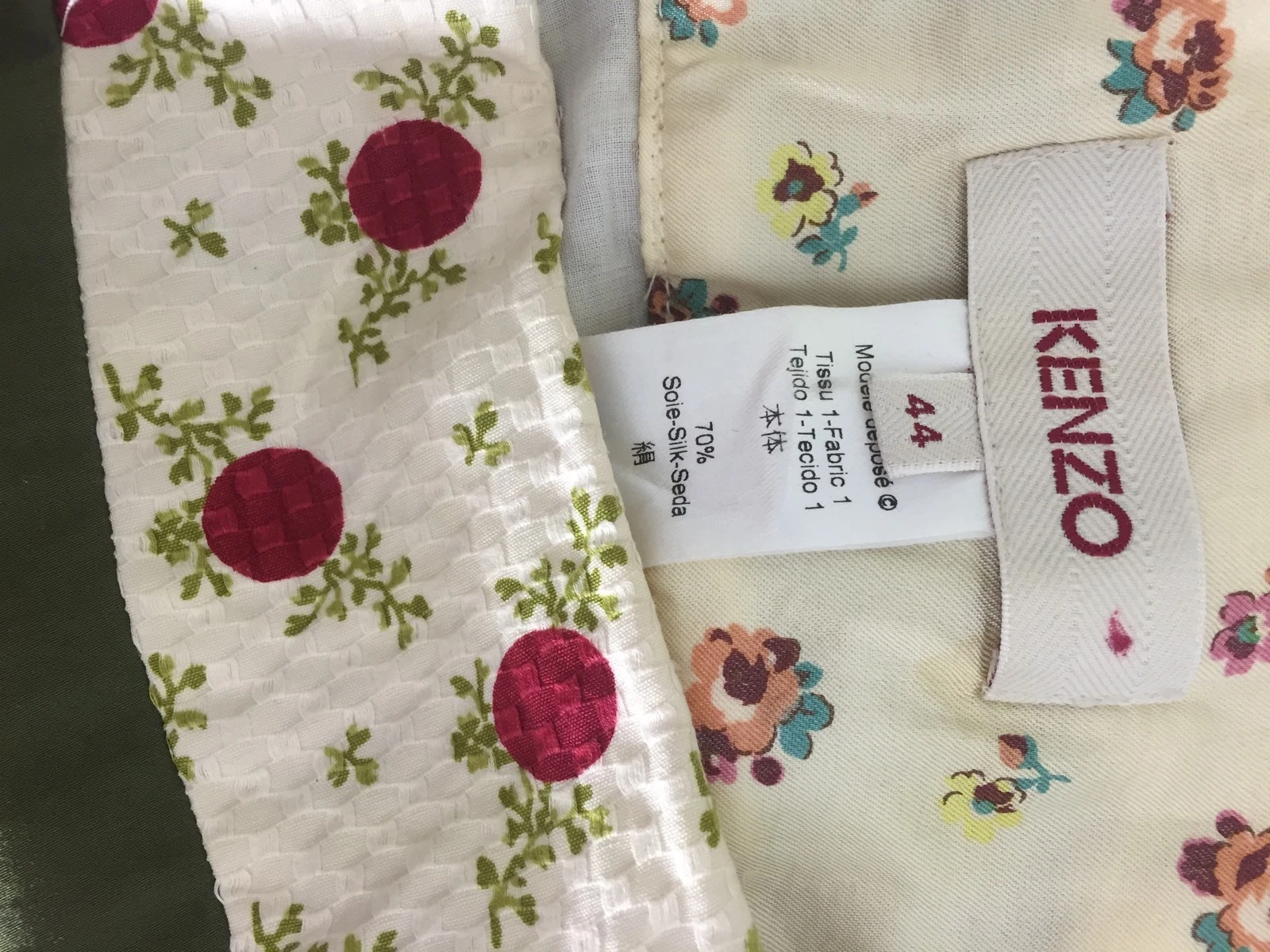 Splendido ABITO KENZO senza spalline vita floreale in seta taglia 44