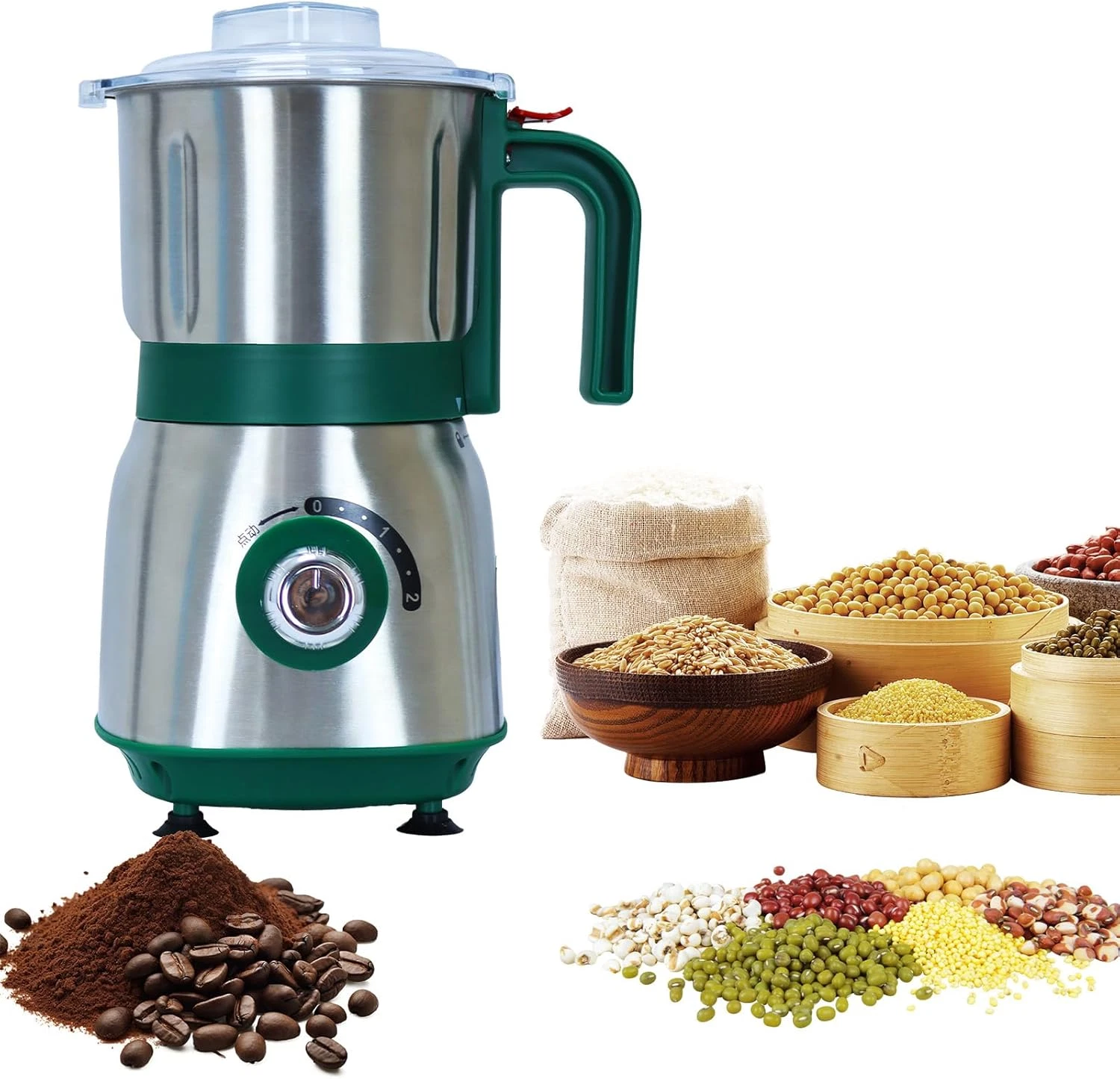 Electric Spice & Nut Grinder - 500W Wet & Dry, 3 Blades, Green
Opens in a new window or tab