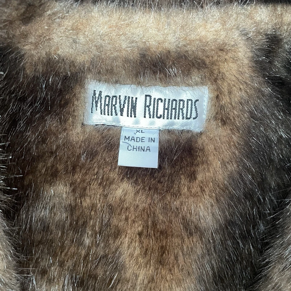 Marvin Richards Denim Jacket VTG Y2K 90s Faux Fur Lined Hippie Party XL - Image 2 of 4