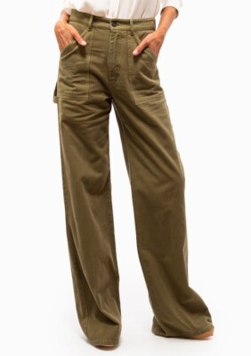 Nili Lotan Women's Quentin Wide Leg Cargo Pant Oversized Pockets 6
